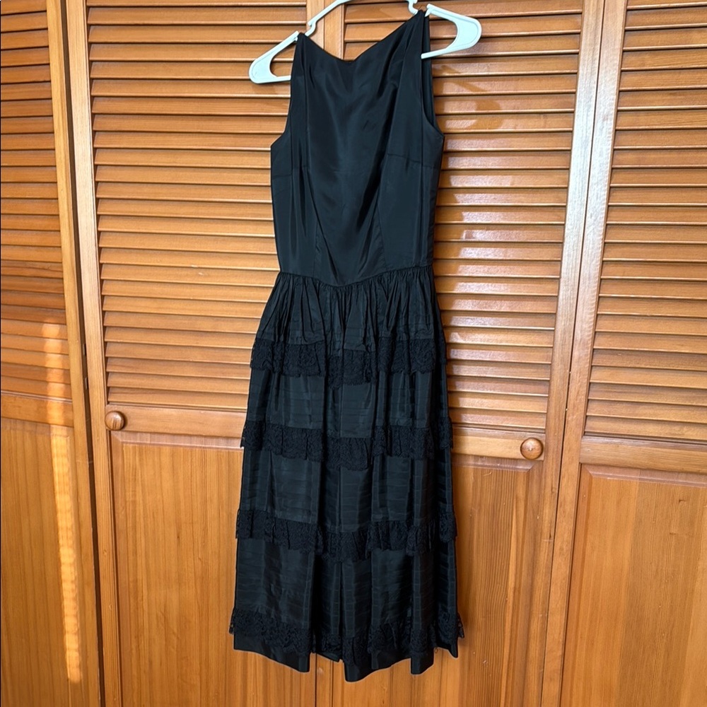 Vintage 1950’s Junior Theme New York Black Formal Dress